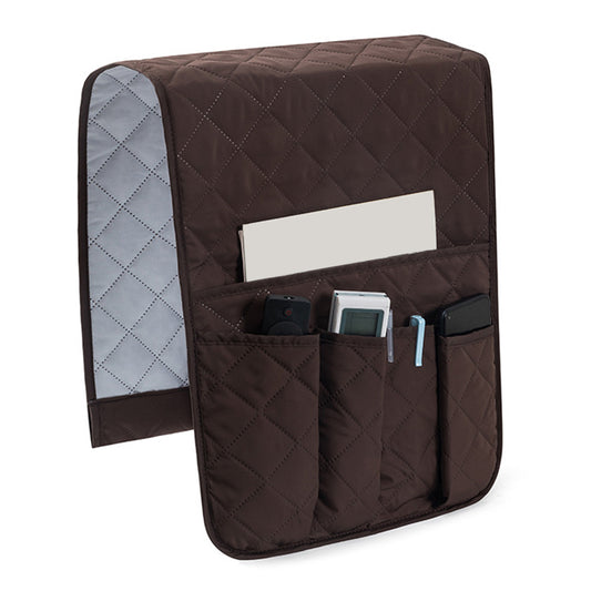 5 Pocket Sofa Armrest Organizer Remote Holder Bag for Couch and Chair-Coffee