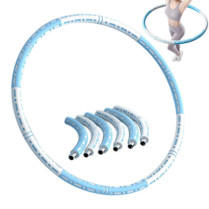 Detachable Weighted Hula Hoop 6 Sections Adjustable Fitness Hoop for Adults-Blue
