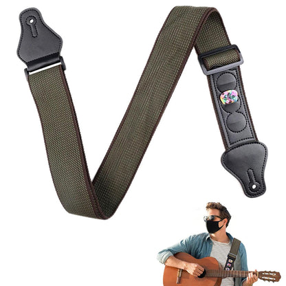Guitar Strap for Acoustic Classic Electric and Bass Guitars -Army Green