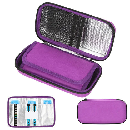 Insulin Cooler Travel Case Diabetic Medication Cooler Bag-Purple