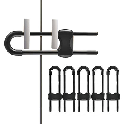 5Pcs Cabinet Locks U-Shaped Drawers Locks for Knob Handle on Door Cupboard -Black