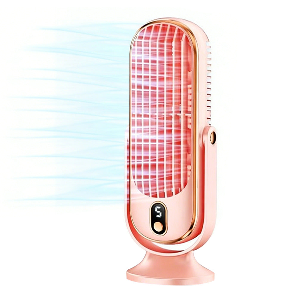 Wireless Cooling Table Fan Portable Tower Fan With 5 Speeds And 720 Degrees Oscillation-Pink