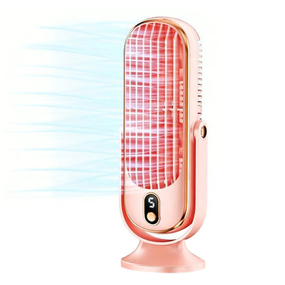 Wireless Cooling Table Fan Portable Tower Fan With 5 Speeds And 720 Degrees Oscillation-Pink