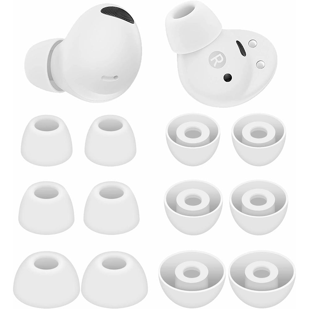 12 Pack Silicone Ear Tips for Samsung Galaxy Buds2 Pro S M L Sizes Replacement-White