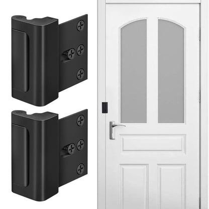 2 Pack Home Security Door Lock Door Reinforcement Lock -Black