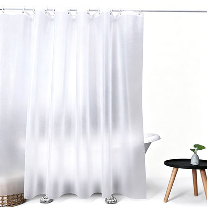 PEVA Shower Curtain Liner with Grommets and Hooks - White
