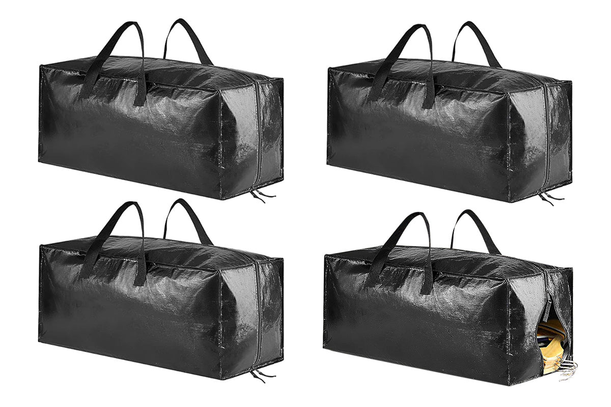 4Pcs Moving Bags Large Storage Totes with Zipper Packing Supplies