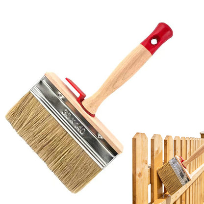 Wide Pig Bristle Paint Brush 3 x 14cm Square Paint Brush for Wall Fence Door