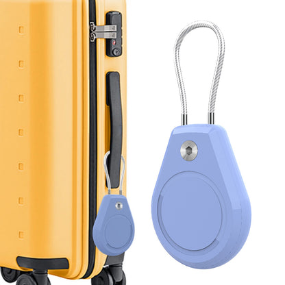 Lock Tracker Case with Steel Cable Hard Shell Protector for AirTag Keychain Luggage-Light Blue
