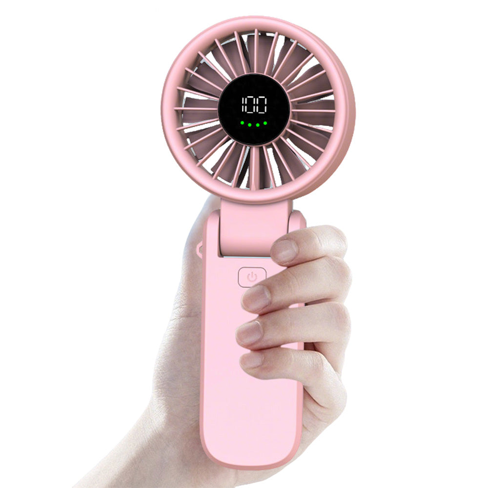 Portable Handheld Fan with 100 Speed Settings and USB Charging for Travel-Pink