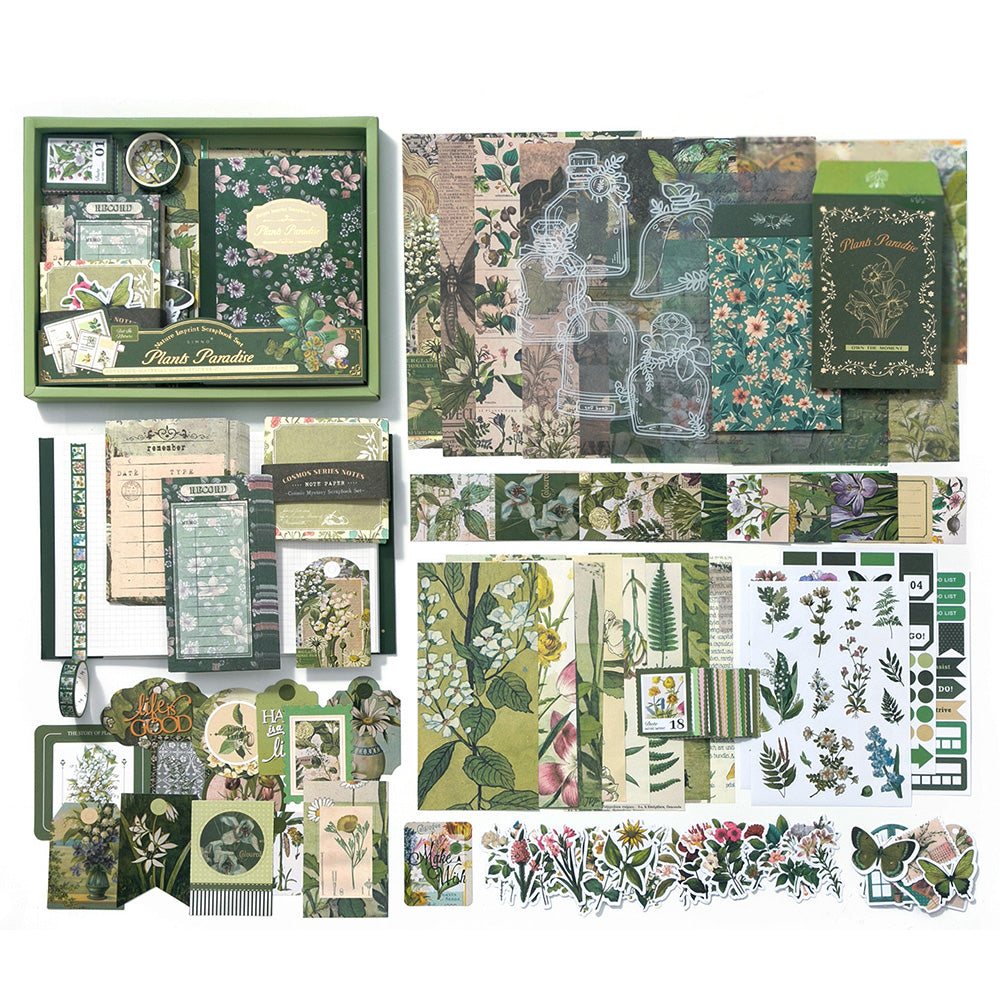 Vintage Scrapbook Kit Bullet Junk Journal Kit with Scrapbooking Supply-Botanical