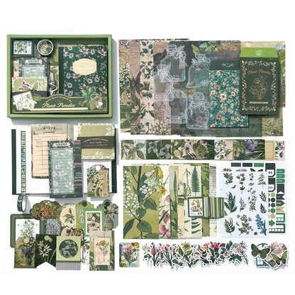 Vintage Scrapbook Kit Bullet Junk Journal Kit with Scrapbooking Supply-Botanical