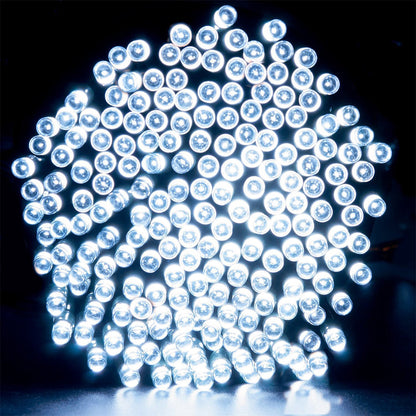 12 Meters Solar Powered LED String Lights Outdoor Decorative Fairy Lights White