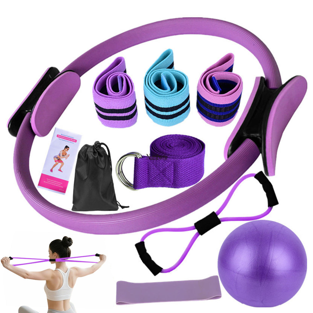 Yoga Set Pilates Essentials Kit For Women With Pilates Ring And Ball -Purple