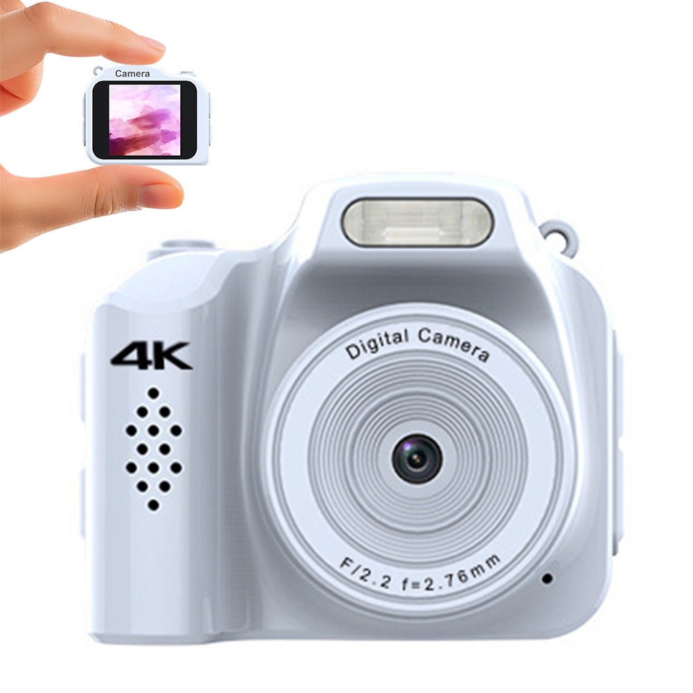 Mini Keychain Camera 4K Digital Camera Pocket-Sized Camera for Birthdays Gifts -White