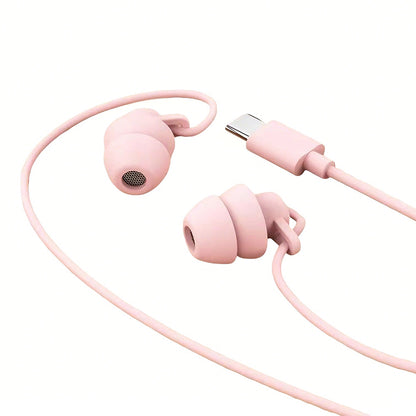 Wired Sleep Headphones in Ear Ultra Lightweight for Side Sleeper-Pink