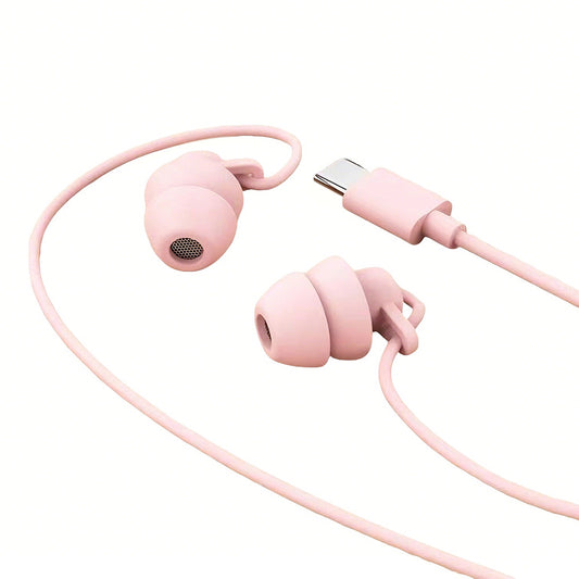 Wired Sleep Headphones in Ear Ultra Lightweight for Side Sleeper-Pink