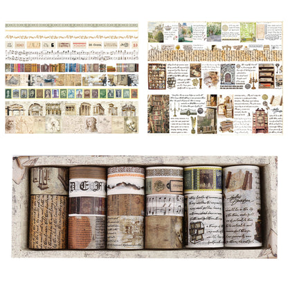 18 Rolls Vintage Washi Tape Set Writable Tapes for Scrapbooking Junk Journal supplies-Memory