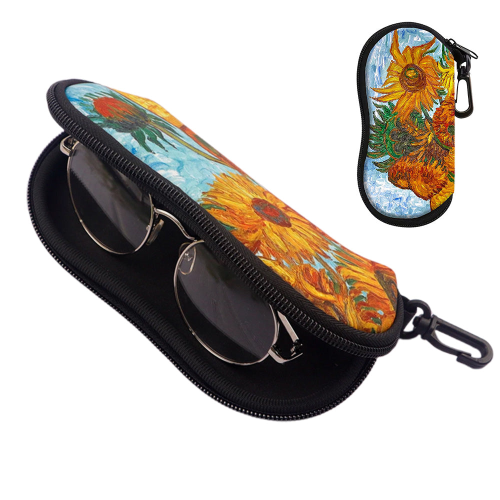 Glasses Case Scratch-Resistant Zipper Sunglasses Pouch for Travel-Orange