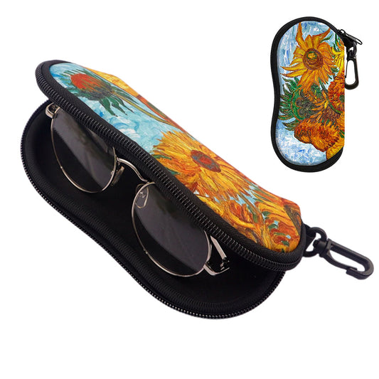 Scratch-Resistant Zipper Sunglasses Pouch - Orange