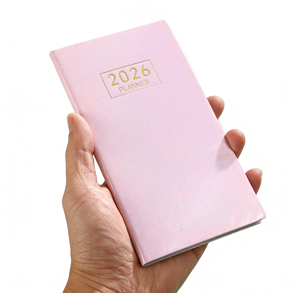 2026 Pocket Planner Calendar Portable A6 Daily Planner-Pink