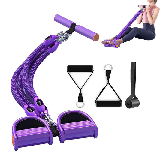 4 Tubes 4-in-1 Resistance Band Pedal Puller for Sit-Up Home Gym Yoga Pilates