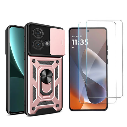 Phone Case Tempered Glass Screen Protector for Moto G86 Power Rose Gold