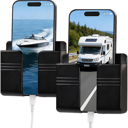 2 Pack Wall Mount Phone Holders - Black