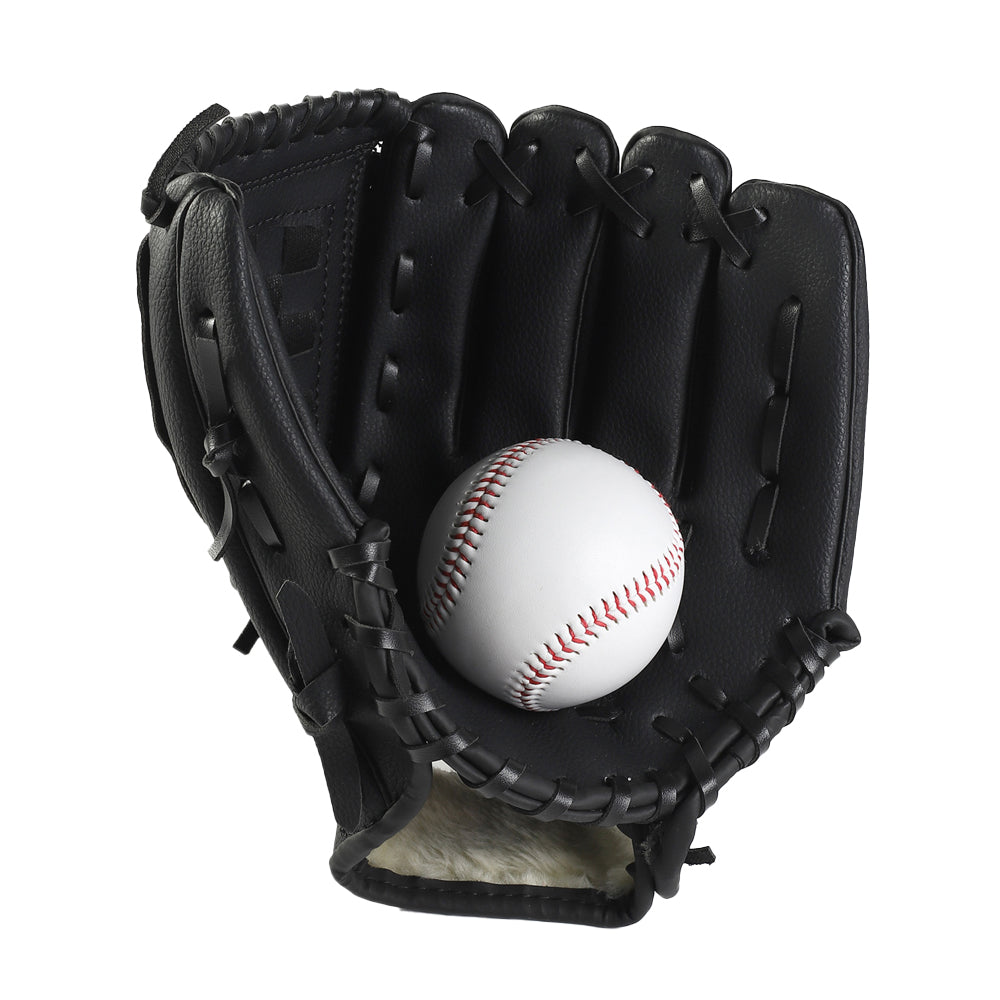 1X Baseball Glove Softball Training Mitt Left Hand Gloves for Children Adult Black