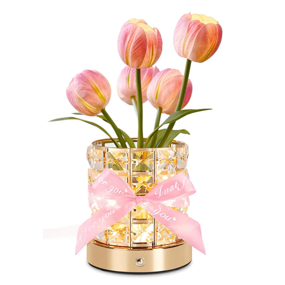 Tulip Flower Lamp Valentine¡¯s Day Gifts 3 Color Dimming Night Light -Pink