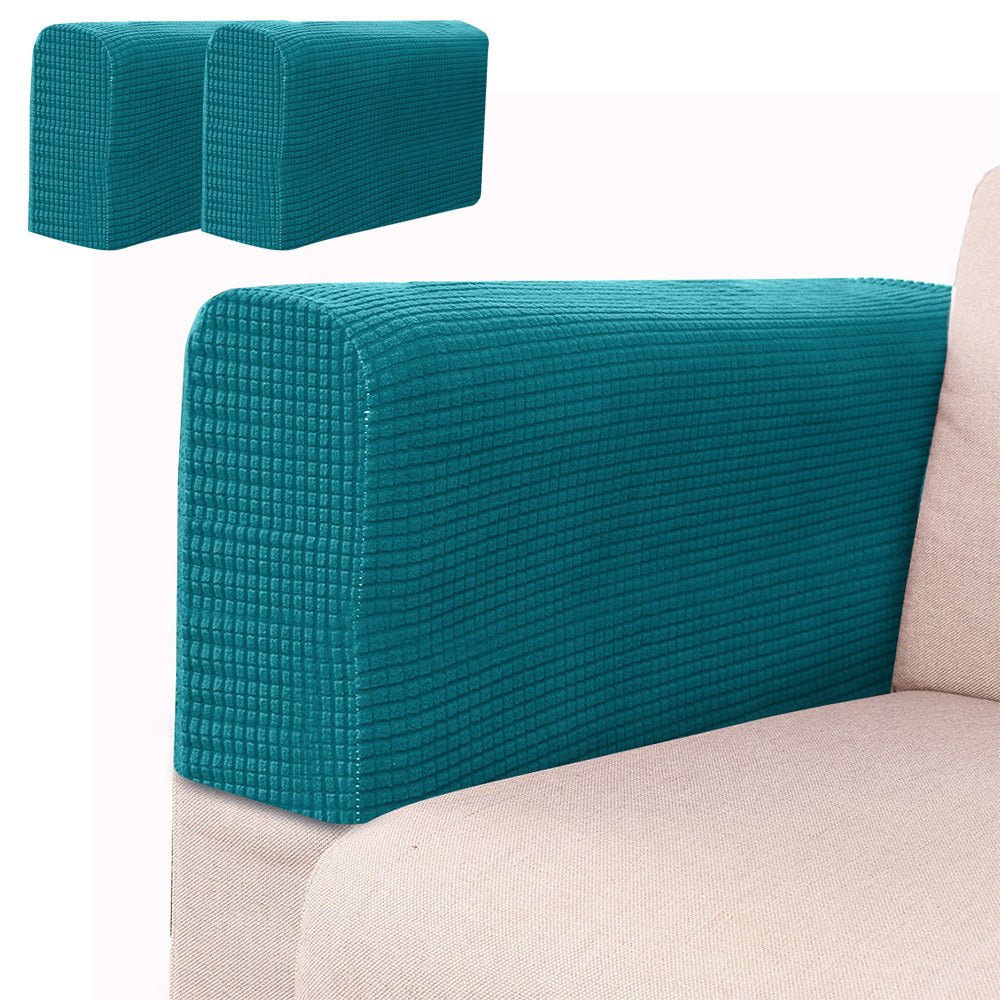 2PCS Universal Chair Arm Protector Covers Armchair Slipcovers Furniture Protector-Blue