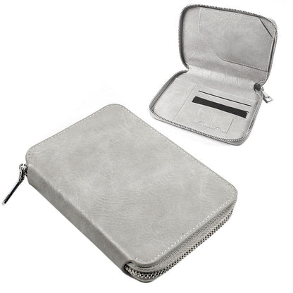 RFID Blocking Passport Wallet PU Leather Travel Passport Card Case Grey