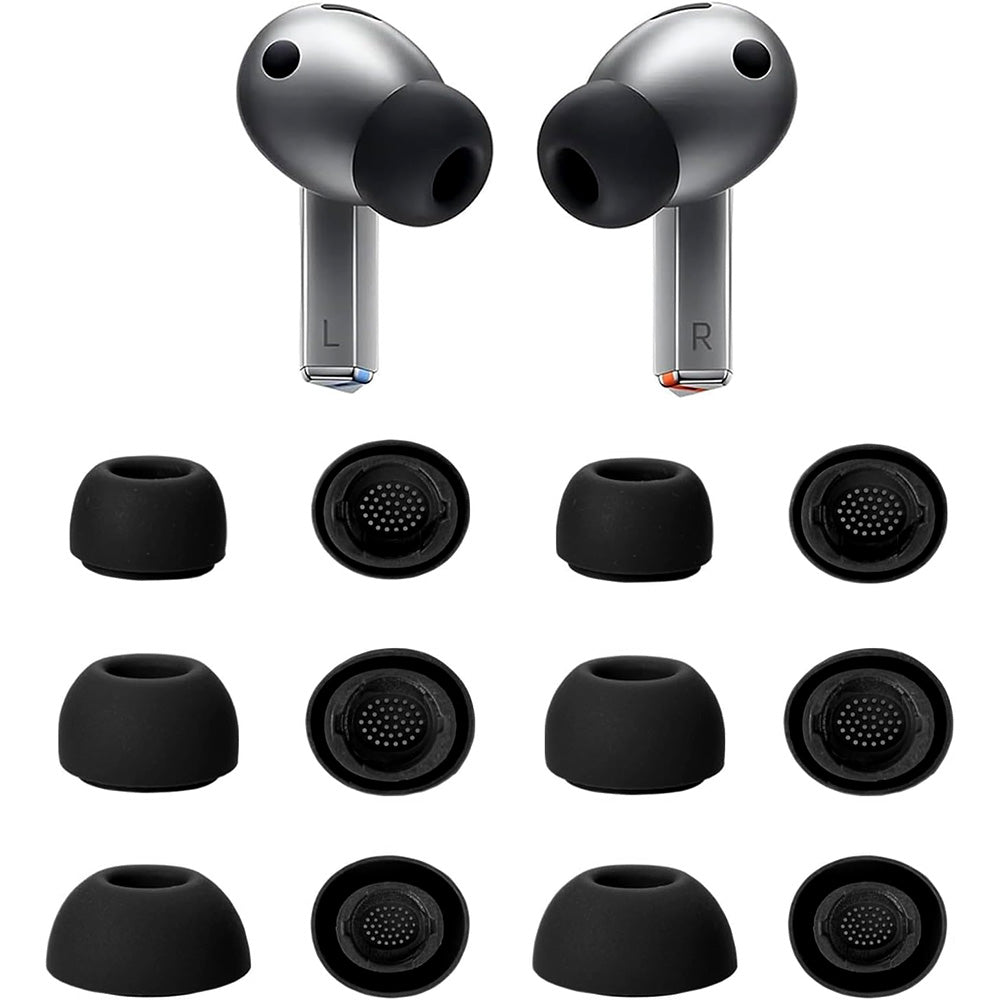 12 Piece Silicone Ear Tips for Samsung Galaxy Buds3 Pro - Black