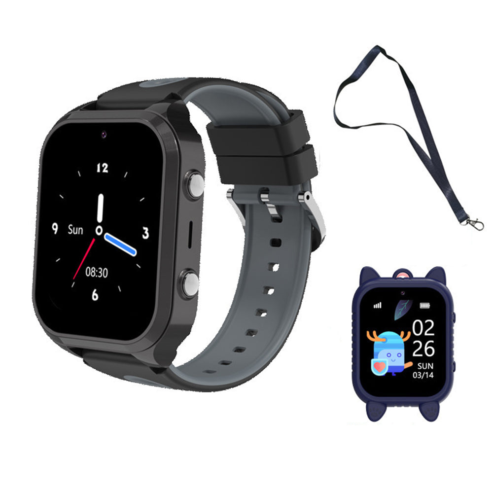 4G Smart Watch For Kids Water-resistant Video Call Positioning Alarm HD Touchscreen Smartwatch-Black