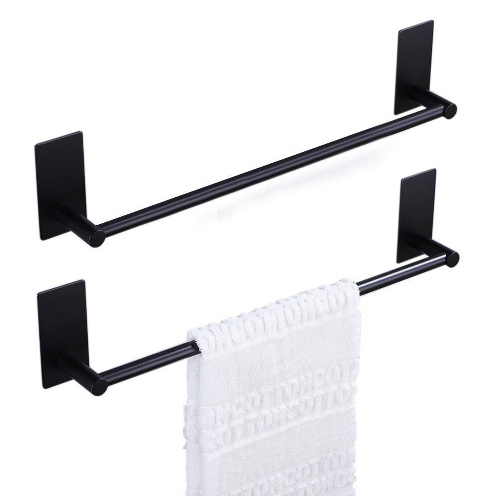 2Pcs Stainless Steel Self-Adhesive Towel Rack for Bathroom No Drilling Required-Silver