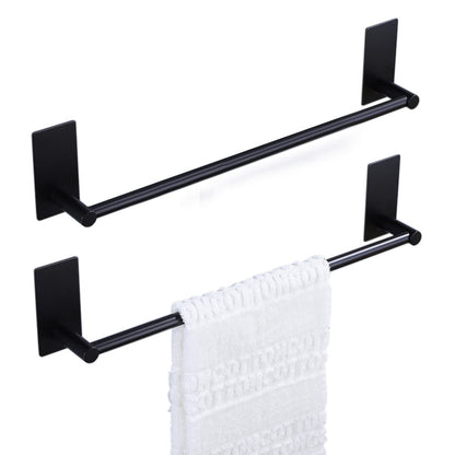 2Pcs Stainless Steel Self-Adhesive Towel Rack for Bathroom No Drilling Required-Silver