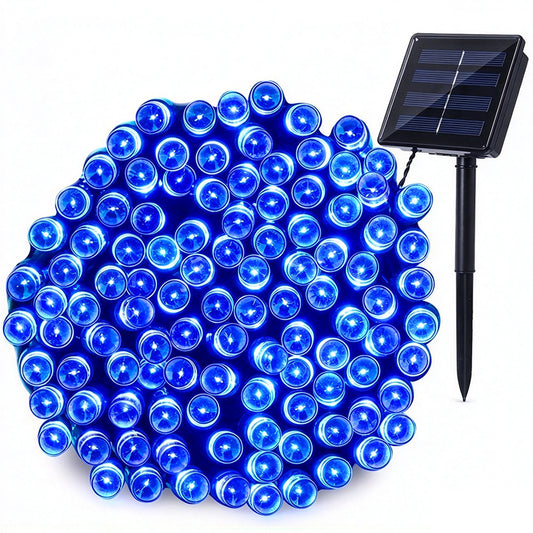 32 Meters Solar Powered LED String Lights Outdoor Decorative Fairy Lights Blue