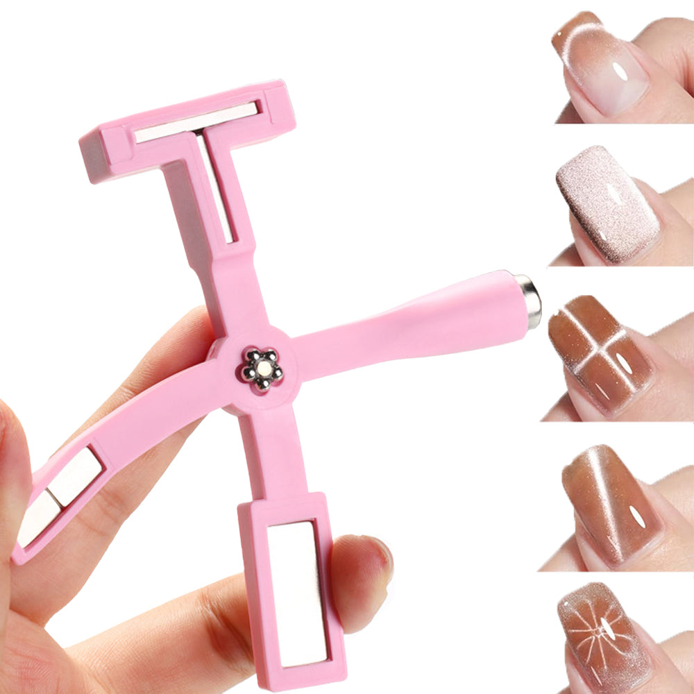 5-in-1 Nail Art Magnet Tool Multi-functional Nail Magnet Pen for Salon Studio or Home Pink