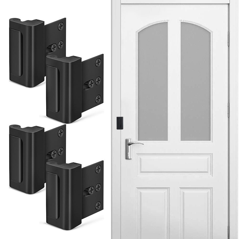 4 Pack Home Security Door Lock Door Reinforcement Lock -Black