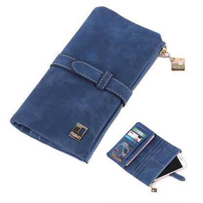 Women Wallet Multi Card Position Clutch Female Multi-Function Coin Purse-Acid Blue