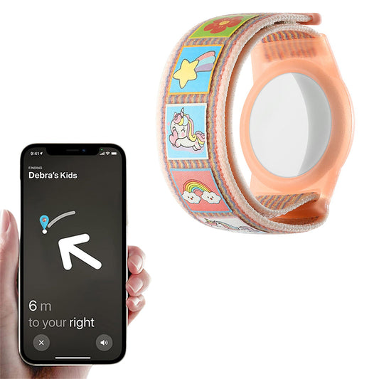 For Apple AirTag Anti Lost Wristband AirTag  Protective Holder Bracelet  for Kids Unicorn Style