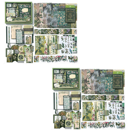 2Pcs Scrapbook Kit Bullet Junk Journal Kit with Scrapbooking Supply-Botanical