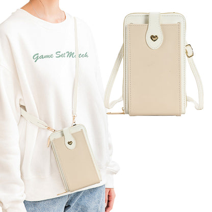 Small Crossbody Bag Cell Phone Purse for Women Mini Shoulder Bag Wallet with Card Slots White