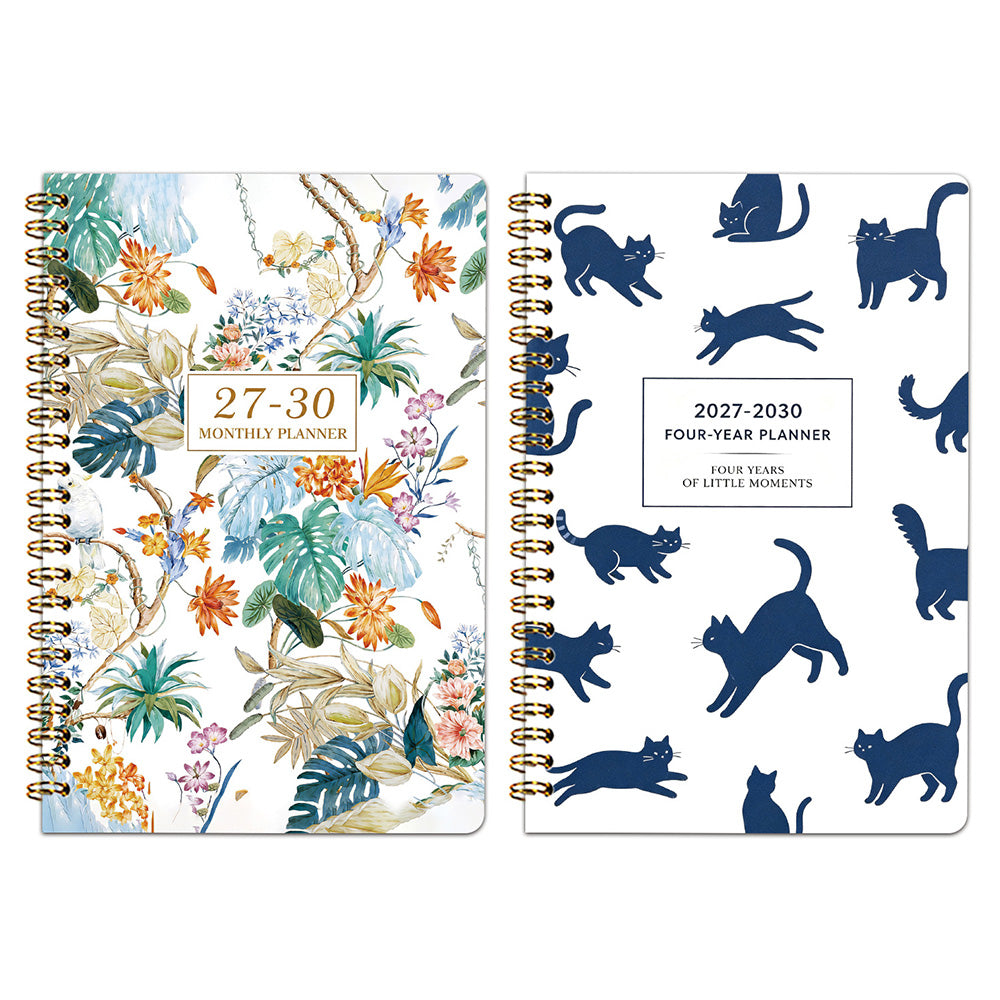 2 Pack 2027-2030 Monthly Planner A5 Four-Year Planner with To-Do List Notes Cat Floral