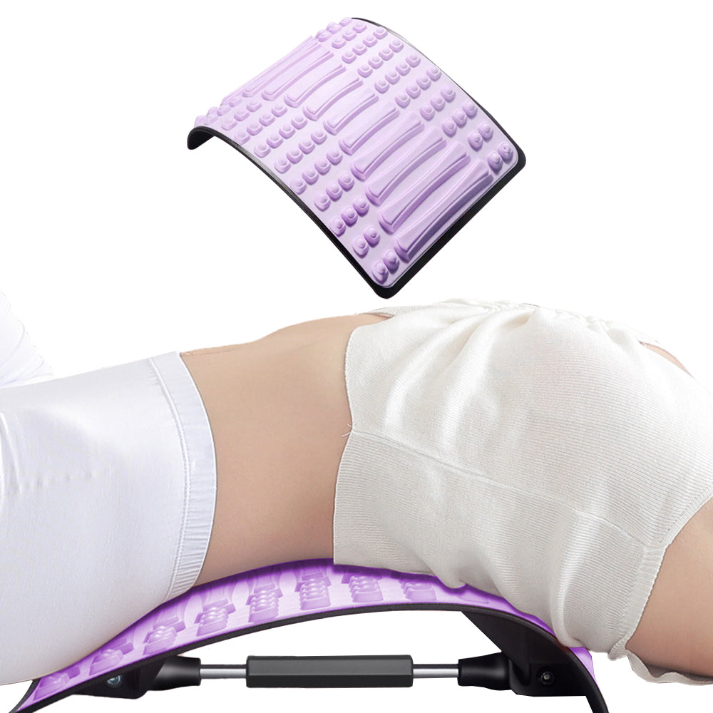 Back Stretcher Adjustable Back Neck Lumbar Support Board Purple