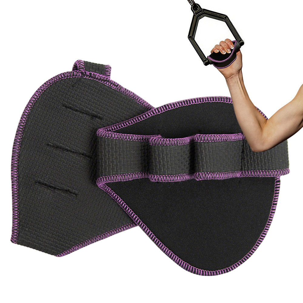 Four Finger Gym Palm Grip Gloves Non Slip Weight Lifting Gloves-Purple