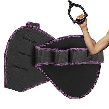 Four Finger Gym Palm Grip Gloves Non Slip Weight Lifting Gloves-Purple