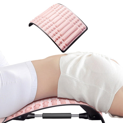 Back Stretcher Adjustable Back Neck Lumbar Support Board Pink
