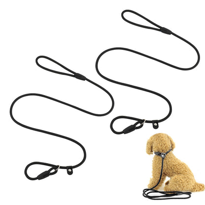 2 Pack 140cm Nylon Slip Lead Dog Leash P Chain Pet Training Rope Black