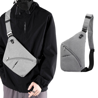Anti-Theft Travel Right Chest Pack Crossbody Bag Sling Bag for Bicycle Sport Gray